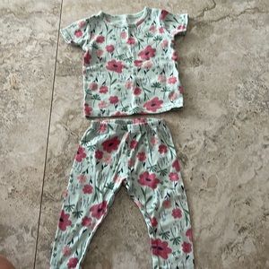 12 month pajamas flower set